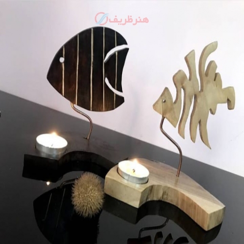 جا وارمر چوب گردو طرح ماهی