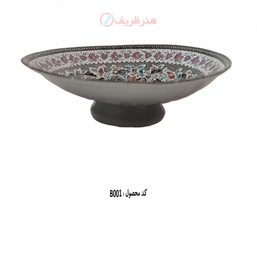 بشقاب میناکاری مسی گل و بته