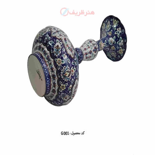 گلدان میناکاری فانتزی گو کراواتی مسی لعاب شده