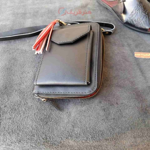 کیف دست دوز دوشی چرمی