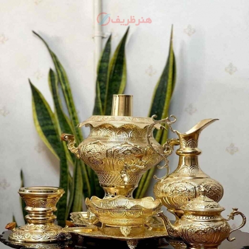 سرویس سماور زغالی 5 لیتری اعیانی با قابلیت برقی سازی