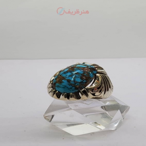 انگشتر فیروزه شجری نیشابوری با رکاب نقره