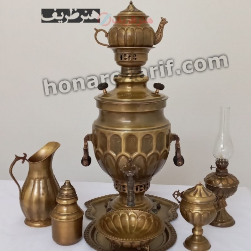 سرویس کامل سماور 8 لیتری برنجی - هنرظریف