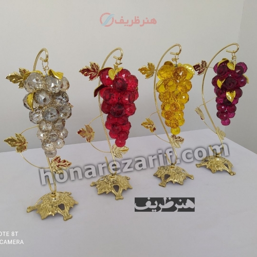 انگور کریستال با پایه برنجی رومیزی - هنرظریف