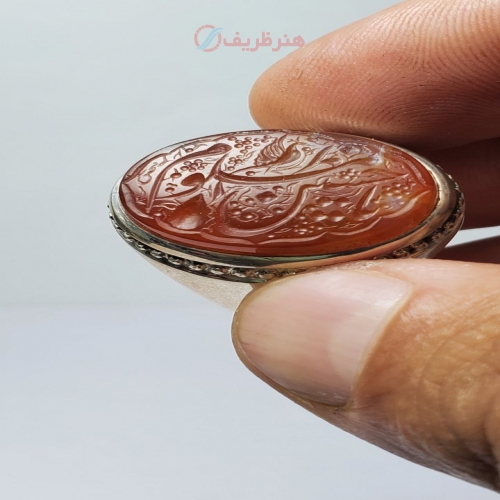 انگشتر مردانه عقیق سرخ یمنی
