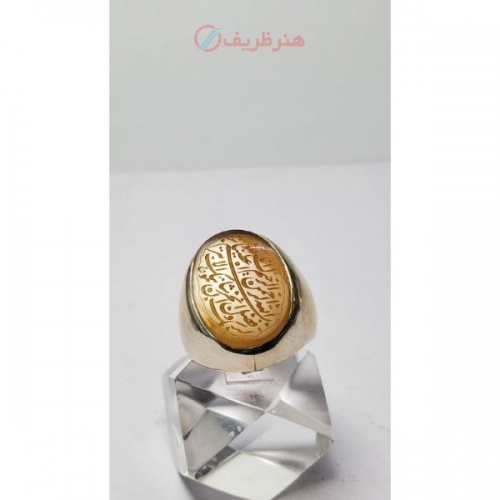 انگشتر عقیق حکاکی منقوض به سوره مبارکه کوثر