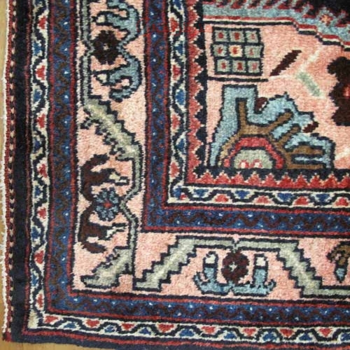 فرش دستباف گروس بيجار طرح لچک و ترنج سایز قاليچه - هرظریف