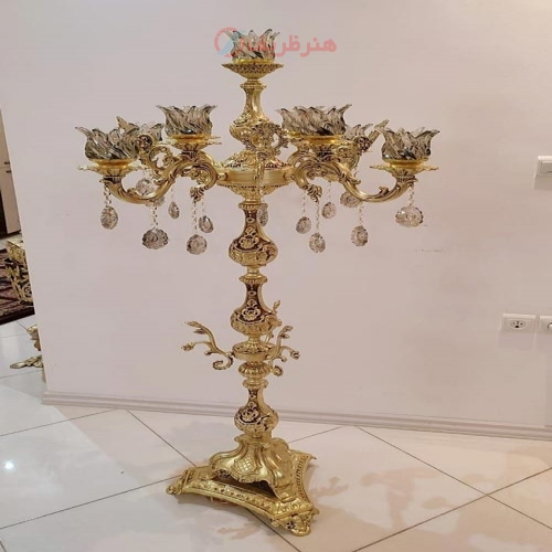 آباژور شاخه بزرگ s ایتالیا، 4 شاخه 9 روشنایی، ارتفاع 170 جنس آلیاژ آلومینیوم - هنرظریف