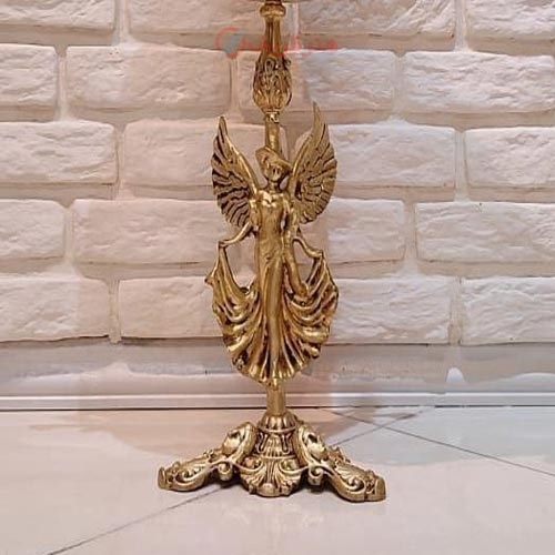 سطل زباله و جادستمال بانوی بالدار، جنس آلیاژ آلومنیوم، آبکاری برنز، زیر قیمت - هنرظریف
