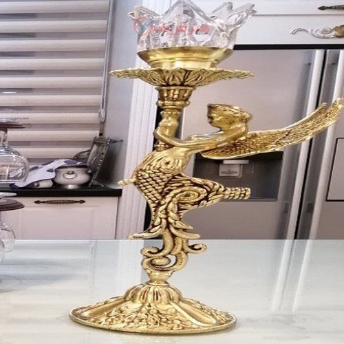 شمعدان ملائکه، جنس آلیاژ آلومینیوم، آبکاری برنز