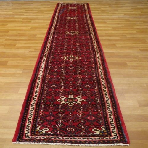فرش دستباف حسين آباد همدان طرح ۵ ترنج سایز كناره رنگ زمینه لاكي رنگ حاشیه كرم کد ۳۹۹۹۶- هنرظریف