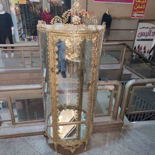 بوفه خم یا نیم گرد برنجی، استفاده شده از ورق ضخیم و با کیفیت، مناسب منزل، با ضمانت کالا - هنرظریف