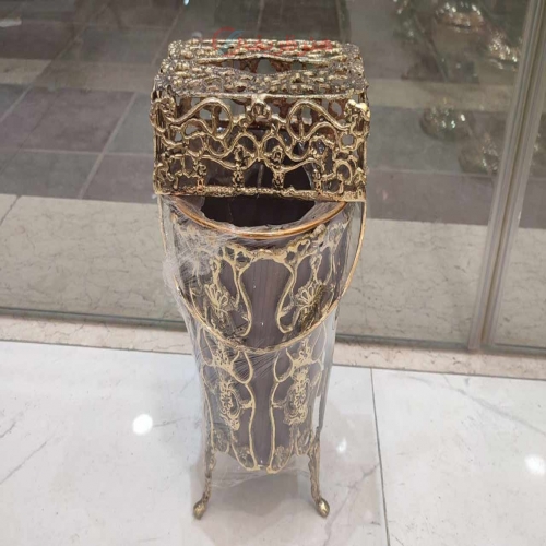 جا دستمال و سطل زباله برنجی با ورق ضخیم و با دوام- هنرظریف