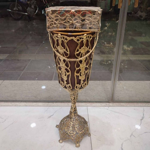 سطل و جا دستمال برنجی، کیفیت درجه 1، با ورق ضخیم و بسیار ماندگار- هنرظریف