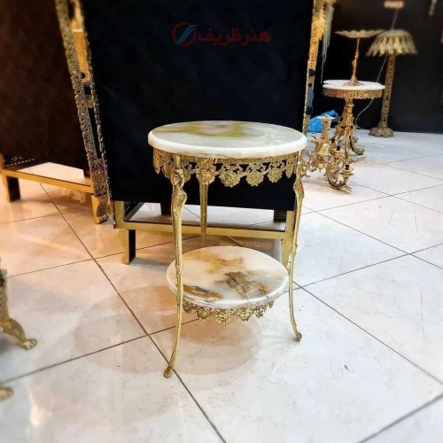 میز تلفن برنزی، مدل گل رز سنگ خور بسیار زیبا و شیک، برنز درجه 1، با ضمانت کیفیت کالا