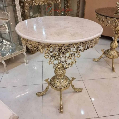 میز خاطره آلومینیومی، صفحه سنگ، بسیار زیبا و شیک، آلومینیوم درجه 1، ورق ضخیم، با ضمانت کیفیت کالا - هنرظریف