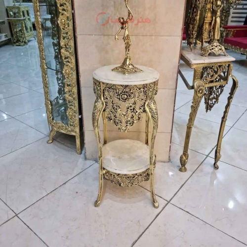 میز تلفن دو طبقه آلومینیومی، بسیار زیبا و شیک، آلومینیوم درجه 1، ورق ضخیم، با ضمانت کیفیت - هنرظریف
