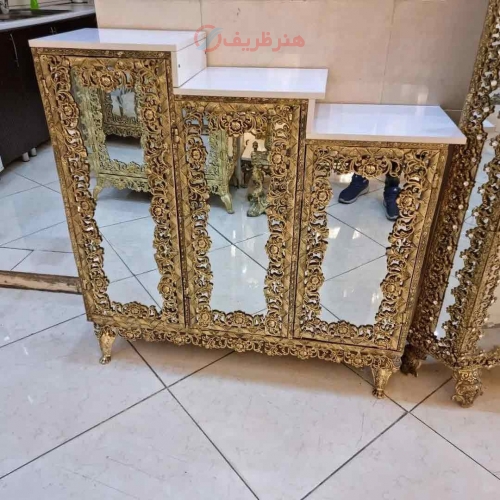 جا کفشی سه تیکه برنزی، مدل گل سرخ، برنز درجه 1، ورق ضخیم، بسیار زیبا و شیک، با ضمانت کیفیت - هنرظریف