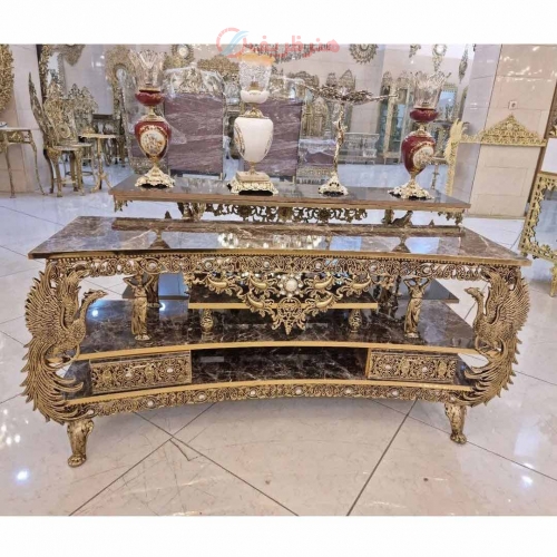 میز تلویزیون آلومینیومی، آلومینیوم درجه 1، ورق ضخیم، بسیار زیبا و شیک، با ضمانت کیفیت - هنرظریف
