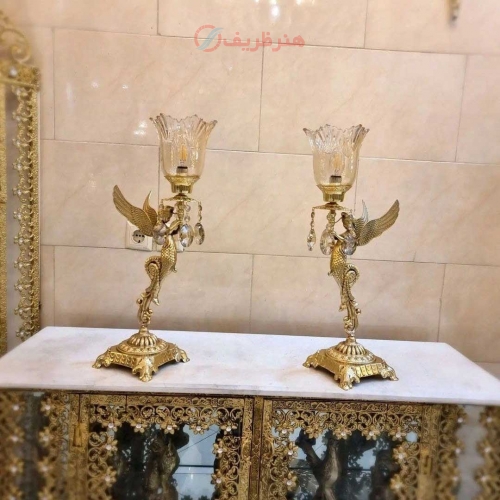 شمعدان برنزی، مدل ملائکه با تنوع لاله، برنز درجه 1، بسیار شیک و زیبا، با ضمانت کیفیت کار- هنرظریف