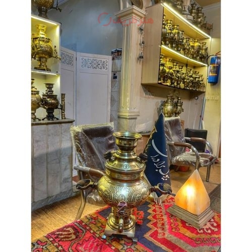 سرویس سماور دو لیتری صدفی قلم، ورق ضخیم و با کیفیت بالا و رنگ نسوز - هنرظریف