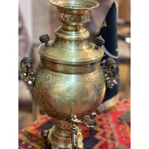 سرویس سماور چهار لیتری توپی قلم خطی سوزنی، با ورق ضخیم و با کیفیت