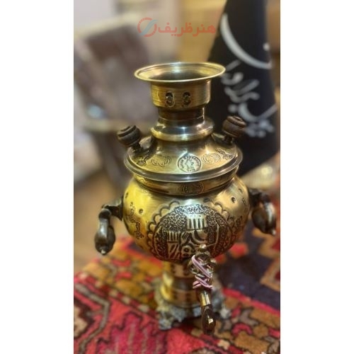 سرویس سماور یک لیتری طرح قلم دسته گوشواره، رنگ ثابت، ورق ضخیم و با کیفیت