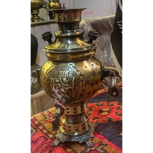 سرویس سماور یک لیتری طرح قلم دسته گوشواره، رنگ ثابت، ورق ضخیم و با کیفیت