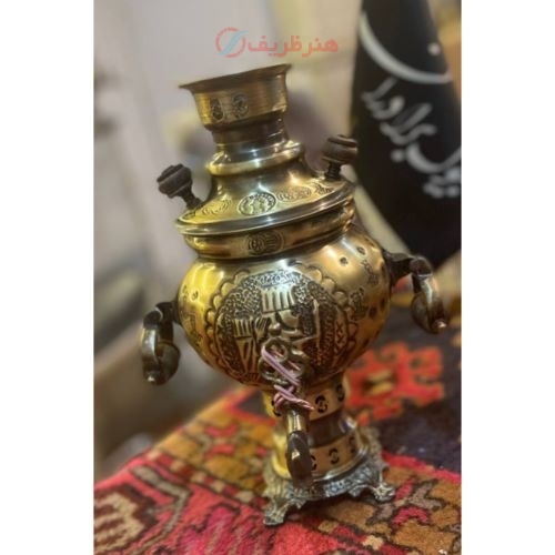 سرویس سماور یک لیتری طرح قلم دسته گوشواره، رنگ ثابت، ورق ضخیم و با کیفیت - هنرظریف