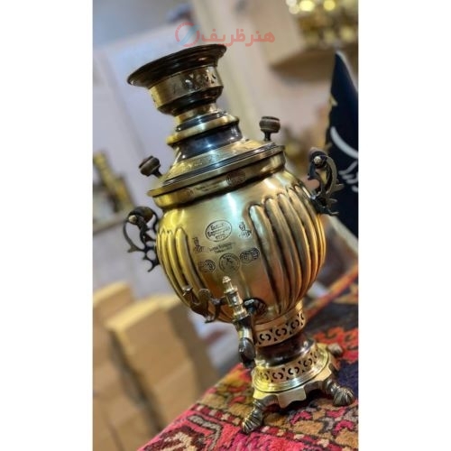 سرویس سماور چهار لیتری توپی پخدار، ورق ضخیم، باکیفیت بالا و درجه یک