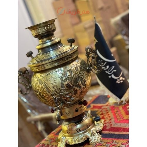 سرویس سماور گازی شش لیتری با کیفیت بالا، جنس برنج و ورق ضخیم - هنرطربف