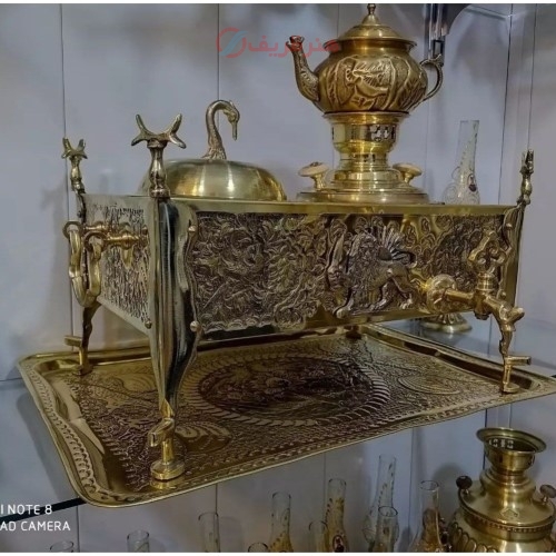 منقل سماوری قلم درشت، جنس برنج، کیفیت بالا و درجه یک - هنرظریف