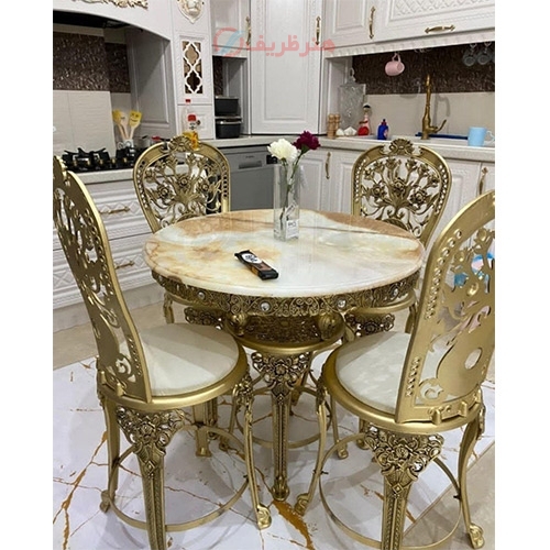 میز ناهارخوری 4 نفره آلومینیومی، زیبا و با کیفیت عالی بسیار محکم با رنگ ثابت - هنرظریف