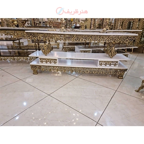 میز تلویزیون آلومینیومی، بسیار زیبا و شیک با کیفیت و رنگ ثابت - هنرظریف