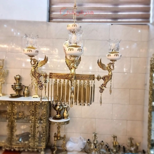 لوستر کانتر برنزی 4 شاخه خوش ساخت و با کیفیت و با رنگ ثابت و ماندگار - هنرظریف
