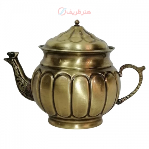 سرویس سماور زغالی 5 پارچه برنجی مدل استکانی، ظرفیت 4 لیتر