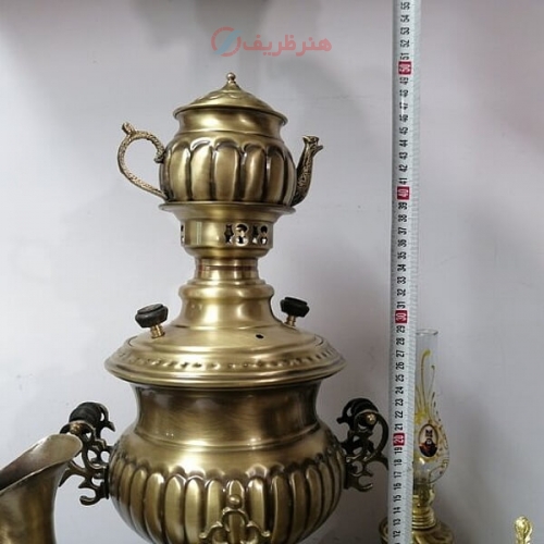 سرویس سماور زغالی برنجی نانو ۲۰ پارچه ظرفیت 4 لیتر