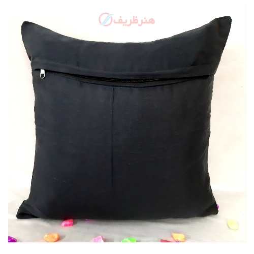 کاور کوسن سوزن دوزی مدل خورشید سبز پارچه مخمل کد 1-5 پارچه درجه یک