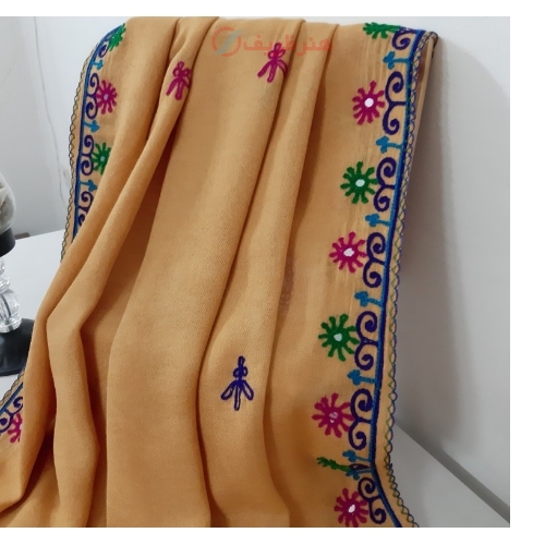 شال سوزندوزی اجرا شده با پارچه درجه یک و با کیفیت کد 002 و به قیمت تولیدی