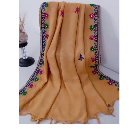 شال سوزندوزی اجرا شده با پارچه درجه یک و با کیفیت کد 002 و به قیمت تولیدی | هنرظریف