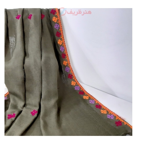 شال سوزندوزی شده، جنس پارچه درجه یک و رنگبندی متنوع، کد 006