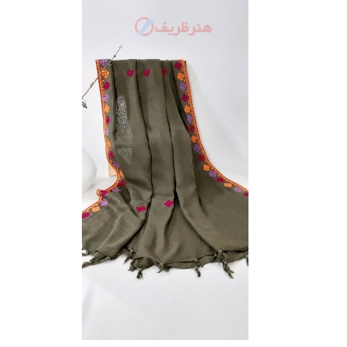 شال سوزندوزی شده، جنس پارچه درجه یک و رنگبندی متنوع، کد 006 | هنرظریف