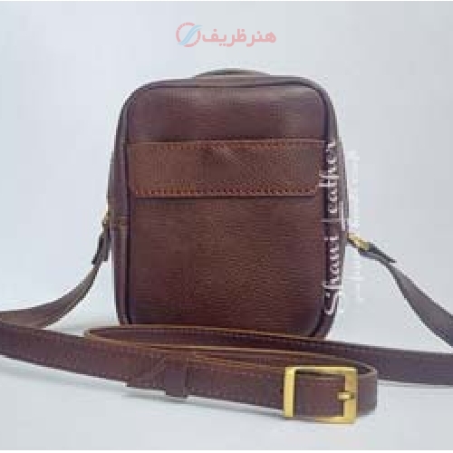 کیف دوشی دستدوز و دستساز چرمی مدل کراس بادی اجرا شده با چرم طبیعی و رنگبندی متنوع و زیبا | هنرظریف