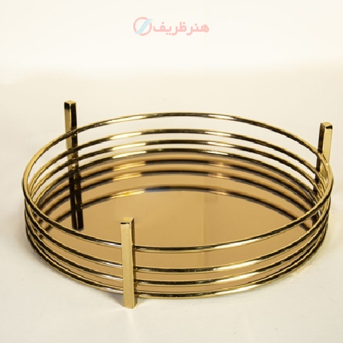 سینی گرد دور حلقه ای با جنس بدنه پروفیل و شیشه و رنگ فورتیک - هنرظریف
