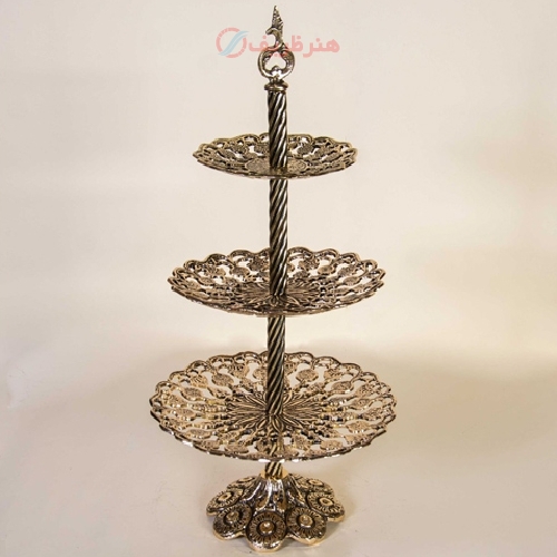 شیرینی خوری 3 طبقه برنزی، رنگ ثابت و طراحی به روز - هنرظریف