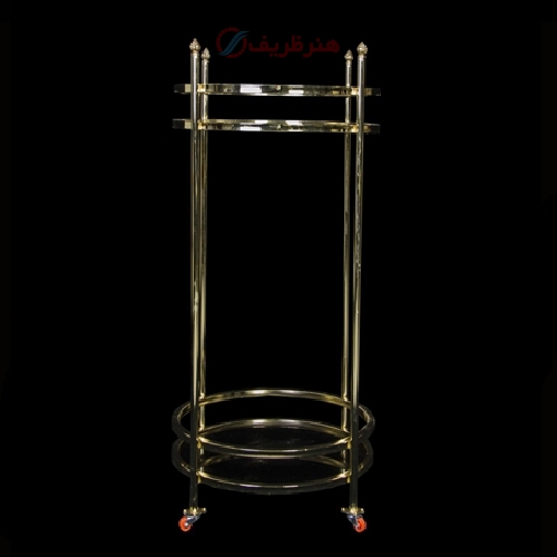 کنار سالنی اتریشی دو طبقه جنس پروفیل و شیشه رنگ طلایی - هنرظریف
