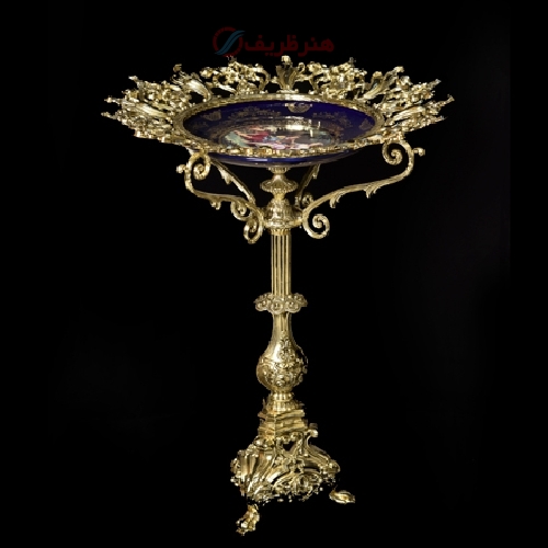میوه خوری برنجی تک پایه طرح اختاپوس، رنگ ثابت و کیفیت درجه یک - هنرظریف