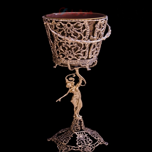 سطل پایه دار مدل ایستاده، بدنه طراحی شده و رنگ ثابت - هنرظریف