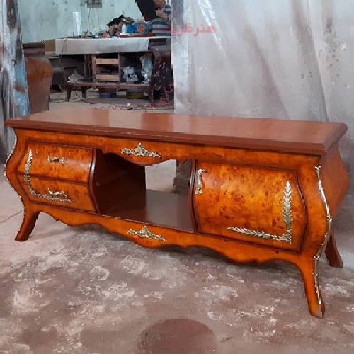 میز تلویزیون معرق کاری، چوب روس درجه یک و رنگ چند لایه با ضمانت - هنرظریف