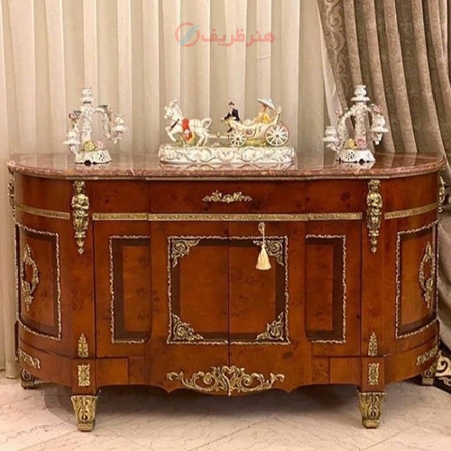 کنسول سلطنتی بدنه چوب روس و رنگ چند لایه پولیش شده دارای ضمانت رنگ و دوام بدنه